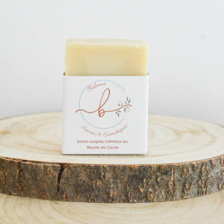 Savon artisanal surgras au beurre de cacao sans parfum peau sensible saponifié à froid