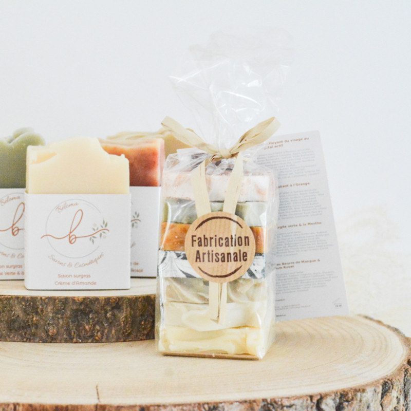 Mini savon surgras saponifiés à froid découvrir toute une gamme de savon artisanal en 25 gr - idéal cadeau artisanal