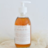 Savon liquide artisanal gel douche à l'huile d'olive - peau douce - odeur d'ambre et de sous bois - masculin et mixte