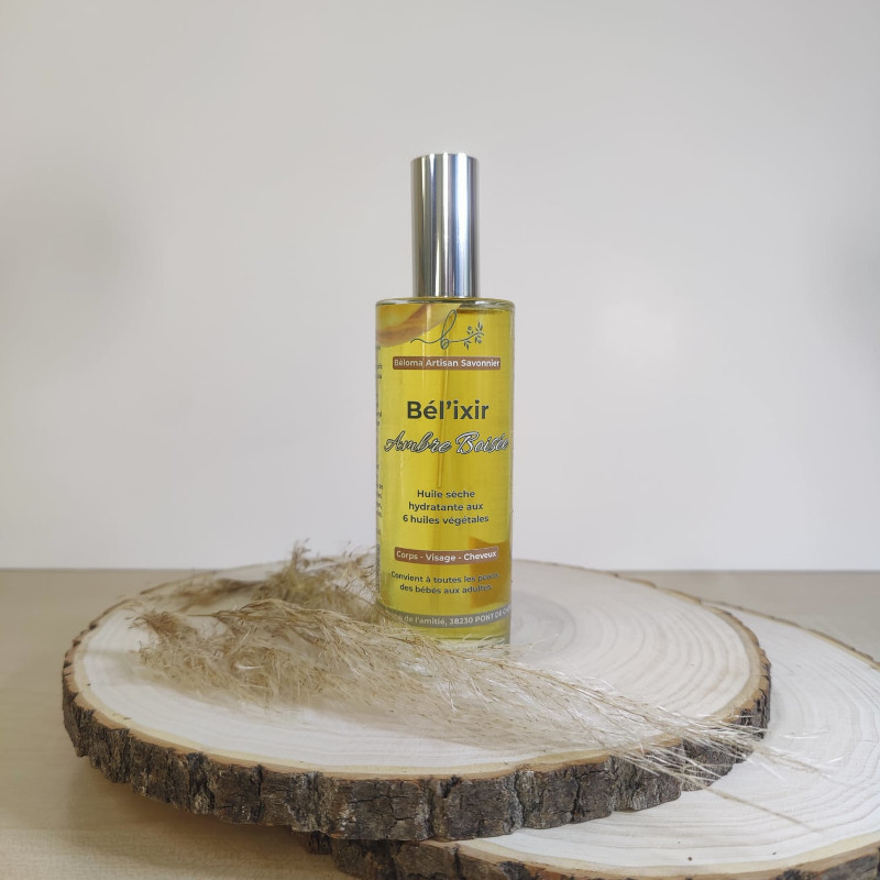 BEL'IXIR Ambre Boisée - Huile Sèche Hydratante masculine